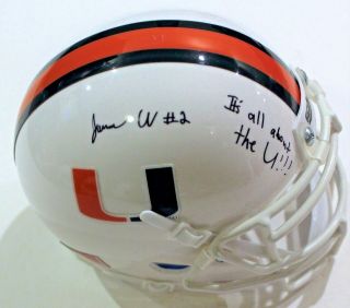 Jarren Williams Signed Miami Hurricanes Mini Football Helmet W/coa C The U