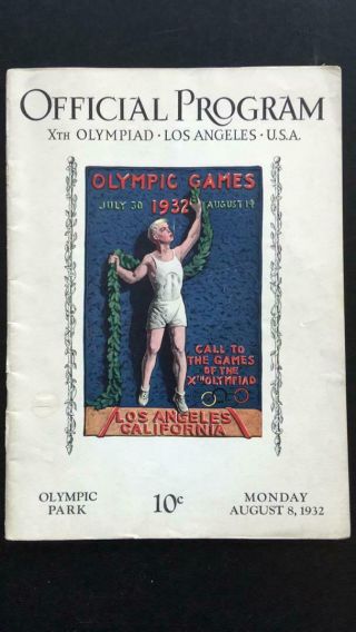 Olympic Program August 8,  1932 - Los Angeles