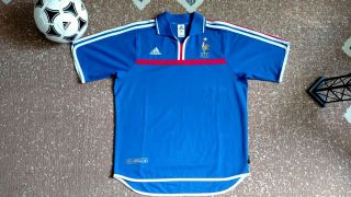 France National Team 2000 - 2002 Adidas Home Football Jersey L