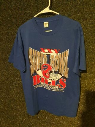 Vintage 1990 Buffalo Bills Bowl Xxv Shirt Large Xl