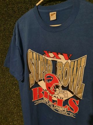 Vintage 1990 Buffalo Bills bowl XXV shirt Large XL 8