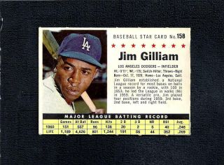1961 Post Set Break 158 Jim Gilliam - - Company - - Perforated - - Dodgers - - Nr/mt