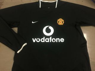 2003 Manchester United Long Sleeve Away Football Soccer Shirt Jersey L Vodafone