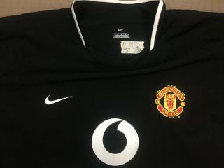 2003 Manchester United Long Sleeve Away Football Soccer Shirt Jersey L Vodafone 6