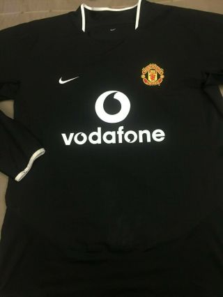 2003 Manchester United Long Sleeve Away Football Soccer Shirt Jersey L Vodafone 7