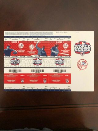 2012 York Yankees World Series Tickets