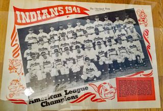 Orig.  1948 Cleveland Indians - American League Champions - Press Photo 16.  5 X 12.  5 "