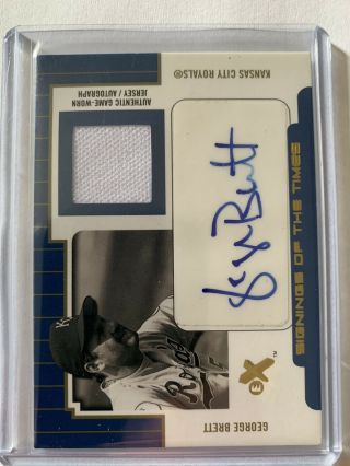 2004 E - X Signings Of The Times Auto/jersey George Brett Royals /80