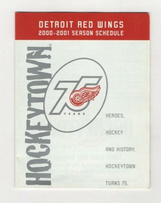 2002 - 2002 Detroit Red Wings Pocket Schedule Nhl Hockey Little Caesars