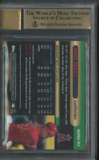 2016 Bowman ' s Best Atomic Refractor Mike Trout AUTO 24/25 Angels BGS 9.  5 2