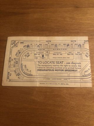 1949 Indianapolis/Indy 500 Ticket Stub 2