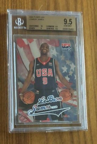 2004 Fleer Lebron James Rc Rookie Team Usa Olympic Basketball Bgs 9.  5 Gem W/ 10