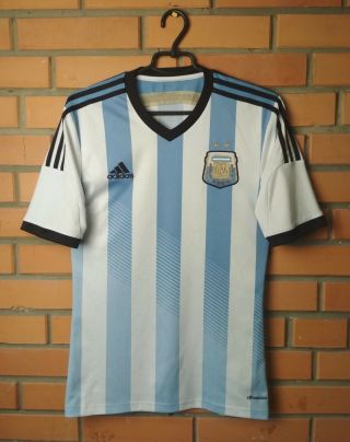 Argentina Home Football Shirt 2014 - 2015 Jersey Soccer Size S Adidas