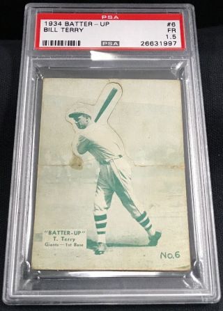 1934 Batter - Up 6 Bill Terry Psa 1.  5 Fr