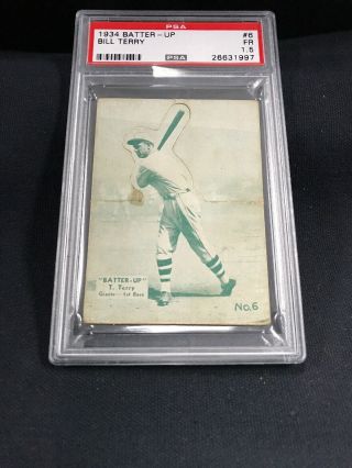 1934 Batter - Up 6 Bill Terry PSA 1.  5 FR 2