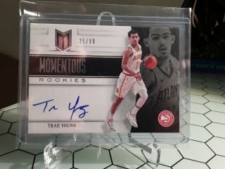 2018 - 19 Panini Chronicles Trae Young Momentous Rookies Auto Rc 25/99 Sp