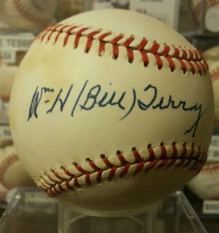 Bill Terry Signed Baseball Jsa