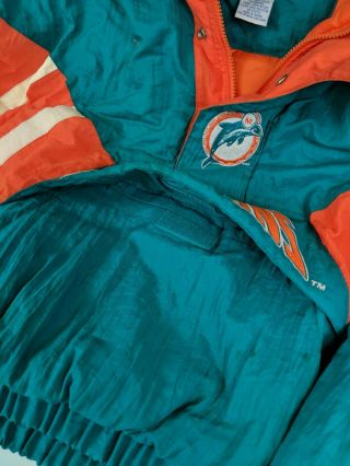 Vintage 90 ' s NFL Miami Dolphins Starter Pro Line Puffer Jacket Child ' s Large 4