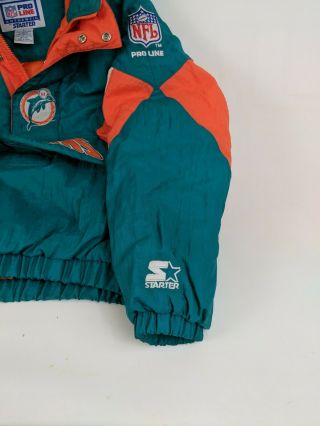 Vintage 90 ' s NFL Miami Dolphins Starter Pro Line Puffer Jacket Child ' s Large 5