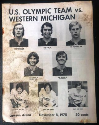 Vintage 1975 Western Michigan College Game Program Vs U.  S.  A.  Olympic Team