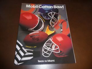 1991 Cotton Bowl Program Texas Vs Miami