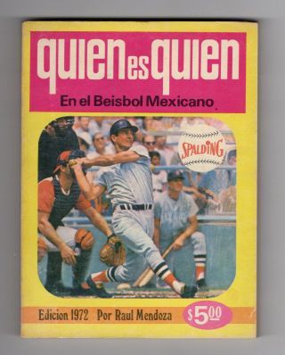 1972 Orig Who Is Who In Mexican Baseball Booklet Record Photos & Statistics