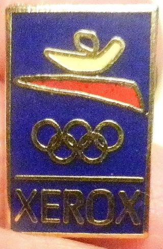 Official 1992 Barcelona Xerox Olympic Games Sponsor Enamel Lapel Pin