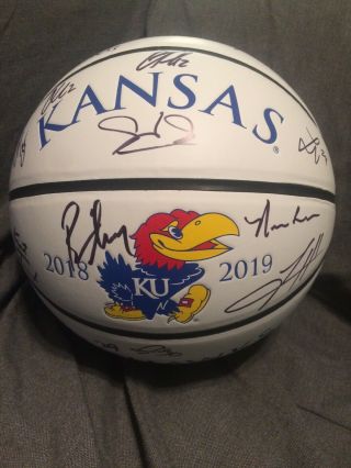 2018 - 2019 Official Kansas Jayhawks Autographed Basketball Team Signed Ku