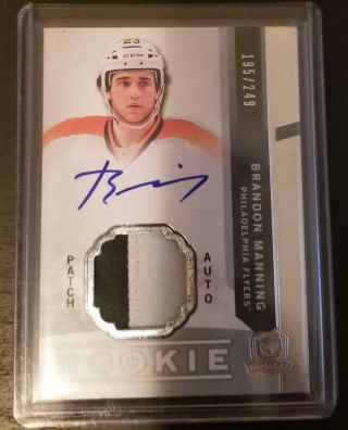 2012 - 13 Ud The Cup 121 Brandon Manning Rc Patch Auto 2 Colors 195/249 Ew30