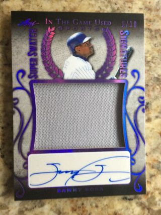2019 Leaf In The Game - Sports Swatch Signatures Sammy Sosa 1/10