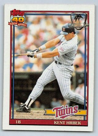 1991 Kent Hrbek - Topps " Desert Shield " Baseball Card - 710 - Minnesota Twins