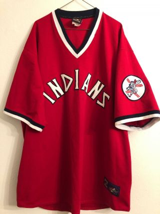 Cleveland Indians Sewn Majestic Chief Wahoo Cooperstown Co.  Mlb Jersey 4x