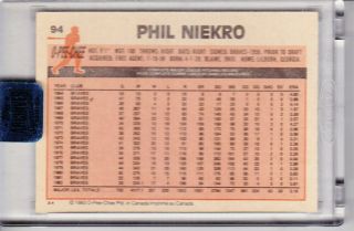 2018 Topps Archives PHIL NIEKRO Auto 25/25 from 1983 O Pee Chee on card auto 2