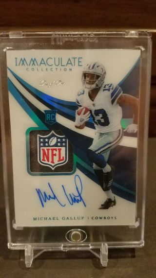 2018 Panini Immaculate Football Michael Gallup 1/1 Nfl Shield Rookie Auto Wr