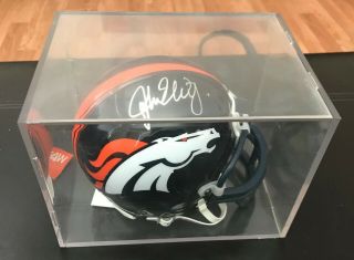 John Elway Autograph Auto Signed Riddell Mini Helmet With Denver Broncos