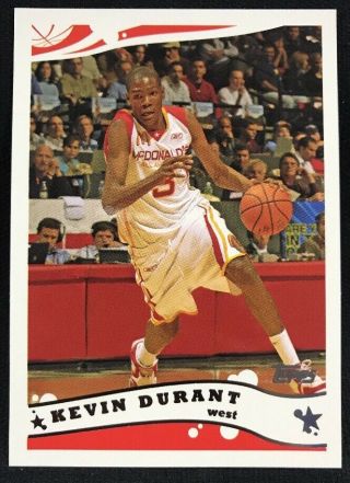 Kevin Durant Warriors 2006 Topps Mcdonalds All American B19 Rookie Card Rc