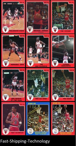 1986 Star Michael Jordan Set Of 10 Cards Rp