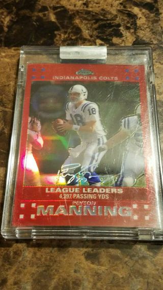 2007 Topps Chrome Peyton Manning Uncirculated Serial 41/139 Refractor