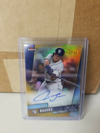 Jake Bauers 2019 Topps Finest Rookie Rc Gold Refractor Auto Autograph /50 38/50