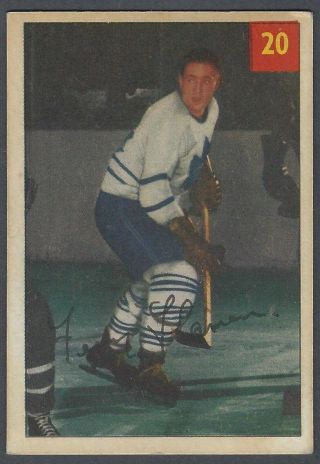 1954 - 55 Parkhurst Toronto Maple Leafs Hockey Card 20 Fern Flaman