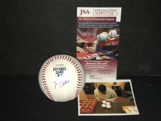 Jo Adell Los Angeles Angels Signed 2018 Futures Game Baseball Jsa Witness A