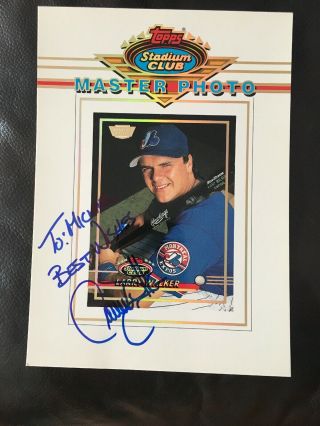 1993 Topps Stadium Club Master Photo Larry Walker Signed Autograph Person