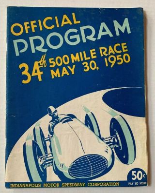 Vintage 1950 Indianapolis Motor Speedway 500 Program & Starting Position Handout