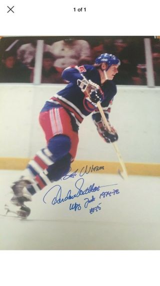 SIGNED ULF NILSSON ANDERS HEDBERG X2 WINNIPEG JETS WHA 8X10 AVCO CUP AUTOGRAPHED 2