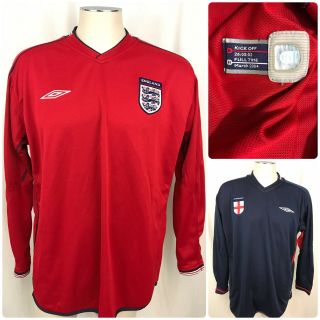 Umbro Men International England Soccer Reversible Pullover Shirt Jersey Medium