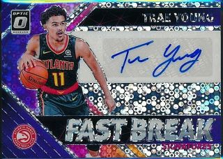 2018 - 19 Optic Trae Young Rc Rookie Prizm Refractor Auto Autograph Hawks Fb - Tyg