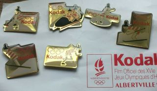 Albertville 1992 Olympic Games Kodak Set Of 6 Different Winter Sport Pins
