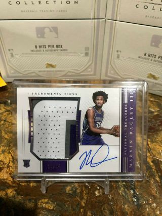 2018 2019 Panini National Treasures Marvin Bagley Iii Rookie Patch Autograph /49