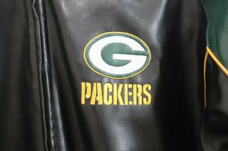 Green Bay Packers Black NFL Leather Jacket Mens Size 2XL 2