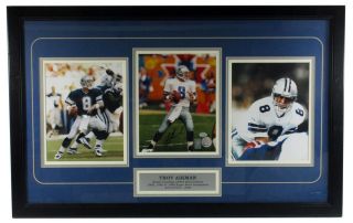 Troy Aikman Signed 8x10 Photo 3 - Photo Display Framed Stacks Of Plaques Auto